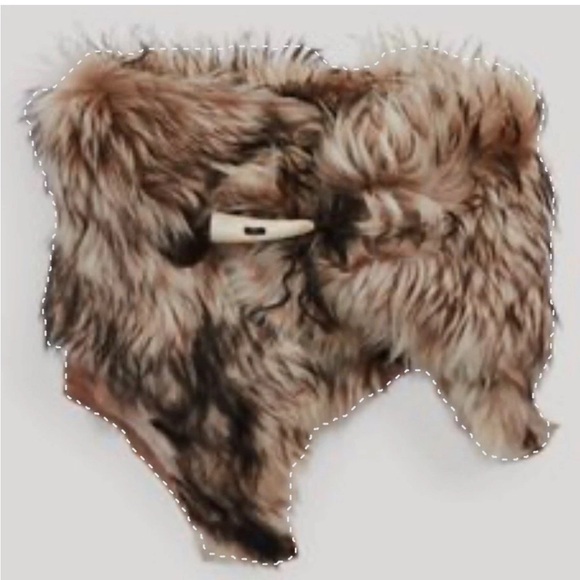 Ralph Lauren NWT Purple Label Shearling Toggle Fur Scarf